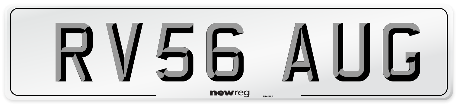 RV56 AUG Number Plate from New Reg